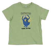 Zelené tričko s monsterm Kiki&Koko