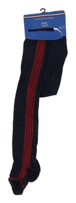 Nové - Modro-červené barevné skvrnité punčocháče Tommy Hilfiger
