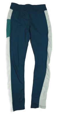 Tyrkysovo-šedé sportovní legíny Decathlon