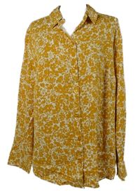 Dámská bílo-okrová květovaná halenka Ulla Popken