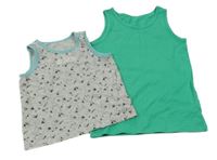 2set - Šedo-modré + zelené tílko