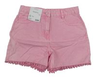 Nové - růžové riflové kraťasy George