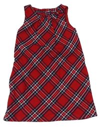 Červeno-tmavomodro-bílé kárované šaty s mašlí H&M