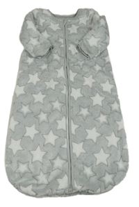 Šedý chlupatý podšitý spací pytel s hvězdami Next