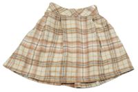 Smetanovo-hnědo-černá kostkovaná sukně F&F