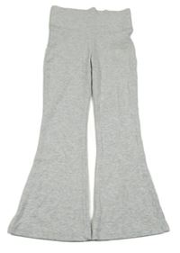 Světlešedé melírované žebrované flare kalhoty George