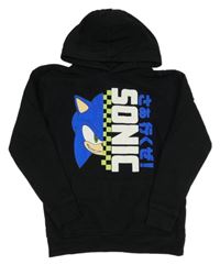 Černá mikina se Sonicem a kapucí 