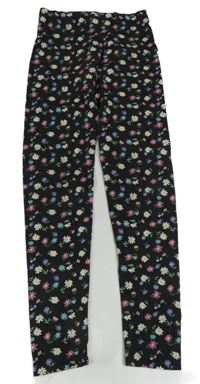Tmavošedé květované legíny M&S