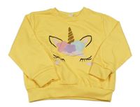 Žlutá mikina s jednorožcem Shein
