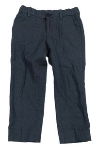 Tmavomodré melírované společenské kalhoty H&M