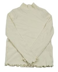 Smetanové žebrované triko se stojáčkem Kiabi