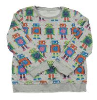 Šedá mikina s roboty M&S