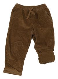 Hnědé podšité manšestráky Zara