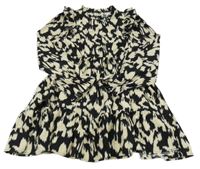 Černo-béžové vzorované šaty Shein