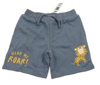 Nové - Tmavošedé teplákové kraťasy s tygrem Dunnes