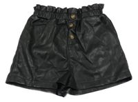Černé koženkové kraťasy Kiabi 