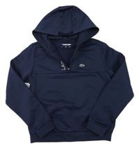 Tmavomodrá sportovní mikina s kapucí Lacoste