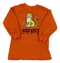 Oranžové teplákové šaty s tygrem Kenzo