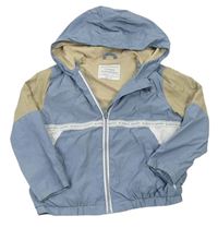 Světlemodro-béžová šusťáková jarní bunda s kapucí Primark