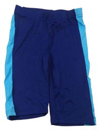 Tmavomodro-azurové nohavičkové plavky Toptex