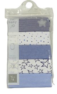5pack - 1x modré + 2x bílé + 2x pruhované body F&F