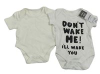 2x - Bílé + bílé body s nápisem 