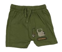 Khaki teplákové kraťasy s bagrem George 