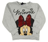 Šedá melírovaná mikina s Minní Disney