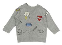Šedá mikina s obrázky H&M