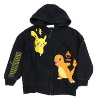 Černá propínací mikina s Pokémony a kapucí Primark