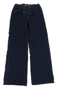 Tmavomodré manšestrové kalhoty L&D