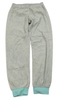 Šedo-tyrkysové sametové kalhoty Alive