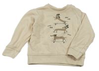 Smetanová mikina s pejsky Orsolino 