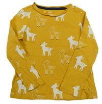 Okrové triko se srnkami M&S