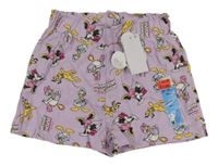 Nové - Lila bavlněné kraťasy s Minnií Primark