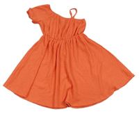 Oranžové lehké šaty s jedním rukávem River Island