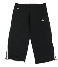 Černé capri sportovní legíny s logem Adidas