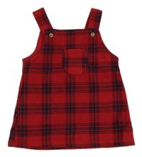 Červeno-tmavomodré kostkované fleecové šaty George 