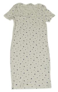 Bílé kytičkované žebrované šaty H&M