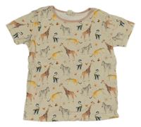 Pudrové tričko se zvířátky Alana