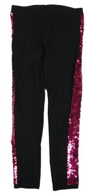 Černé legíny s růžovými flitry Matalan