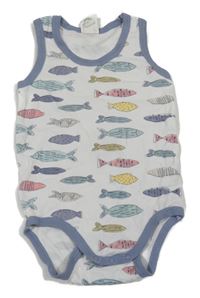 Bílo-modré body s rybičkami Alana
