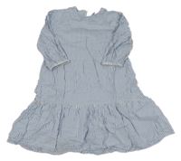 Modro-bílé pruhované krepové šaty H&M