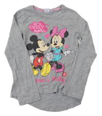 Šedé triko s Minnií a Mickeym Disney