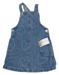 Nové - Modré riflové šaty se srdíčky Denim Co.