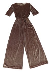 Hnědý sametový culottes overal C&A