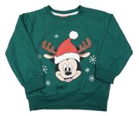 Tmavozelená vánoční mikina s Mickeym Disney 