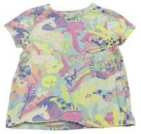 Mátovo-barevné tričko se zvířátky a kytičkami a sluníčky Next