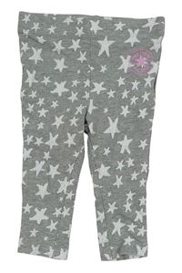 Šedé melírované legíny s bílými hvězdičkami a logem converse