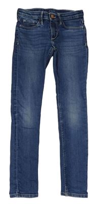 Modré skinny teplákové rifle H&M